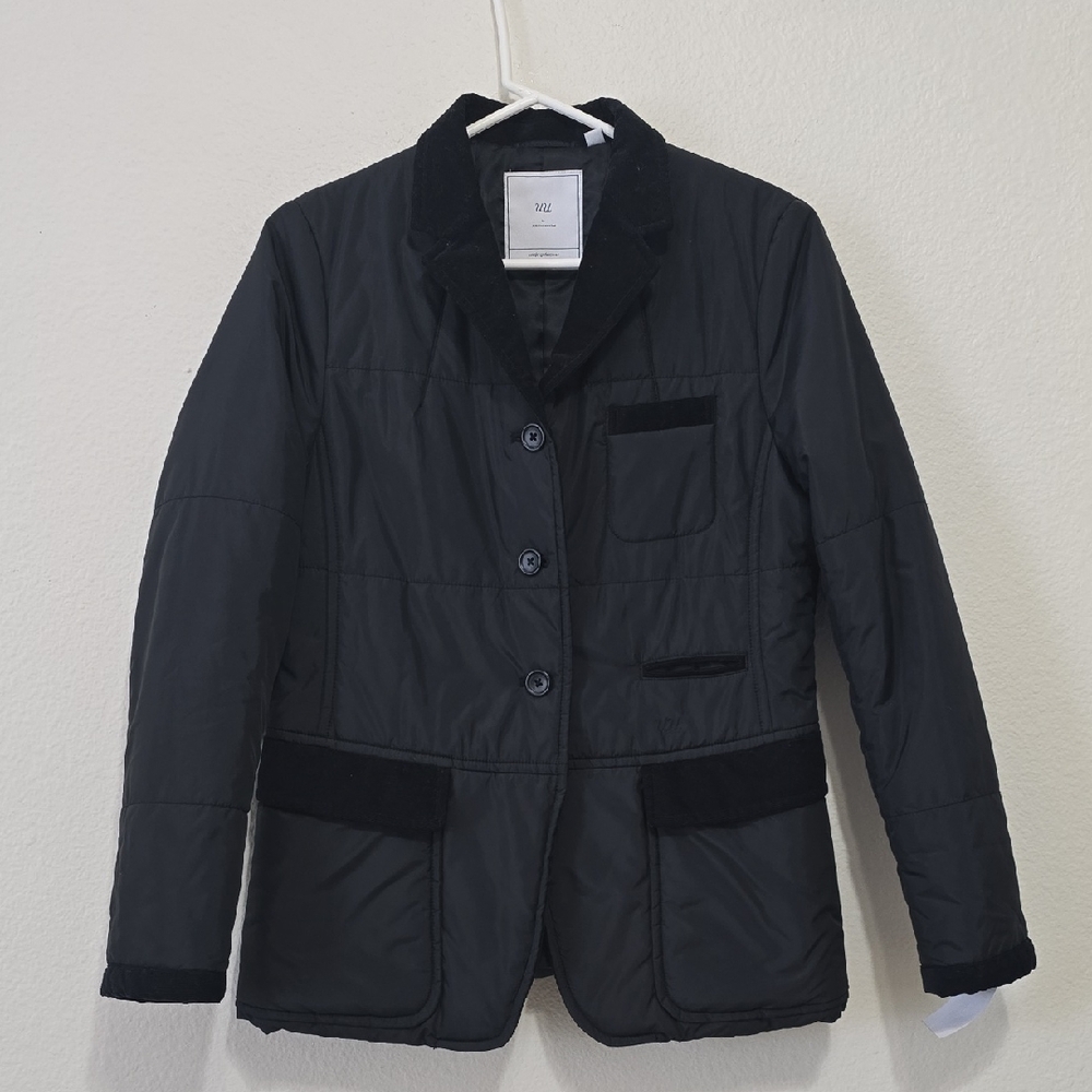 Uniqlo Undetcover Black Quilted Blazer Jacket With Courdoroy Detalis M